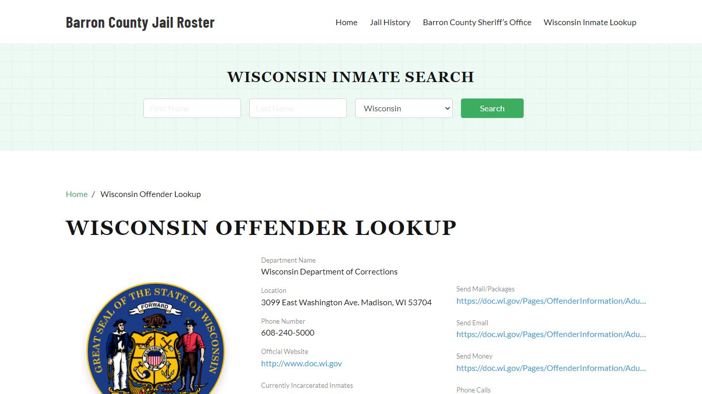 Wisconsin Inmate Search, Jail Rosters