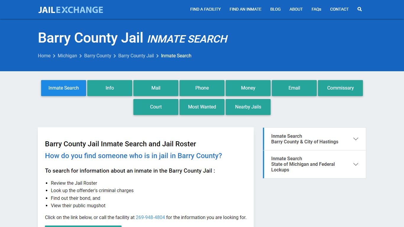 Inmate Search: Roster & Mugshots - Barry County Jail , MI