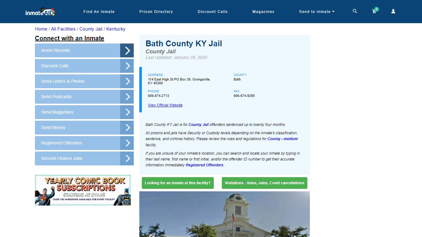 Bath County KY Jail - Inmate Locator - Owingsville, KY