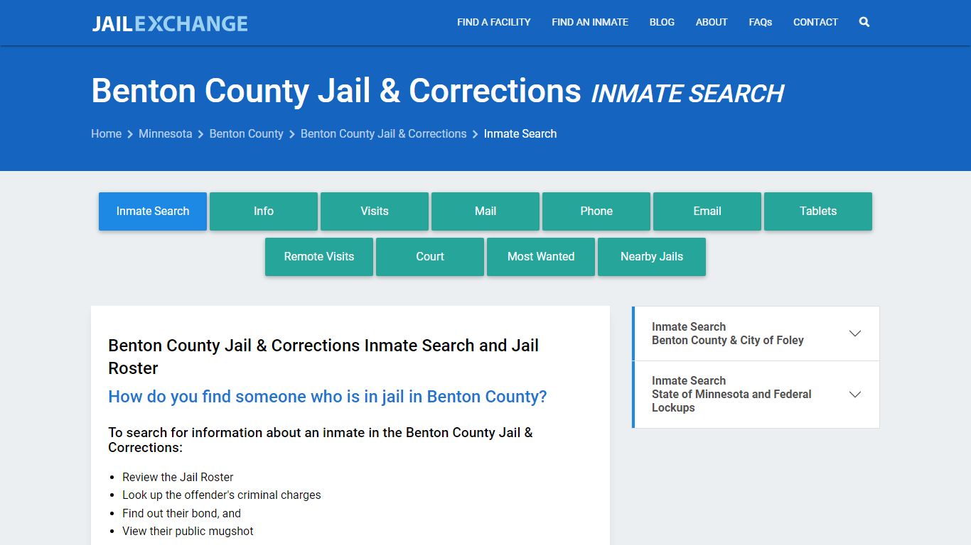 Benton County Inmate Search | Arrests & Mugshots | MN - Jail Exchange