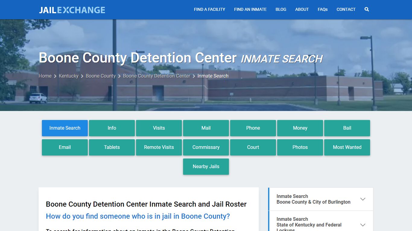 Boone County Detention Center Inmate Search - Jail Exchange