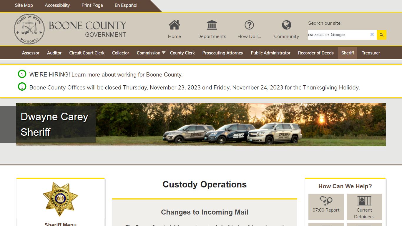 Jail Custody Operations - Boone County, Missouri