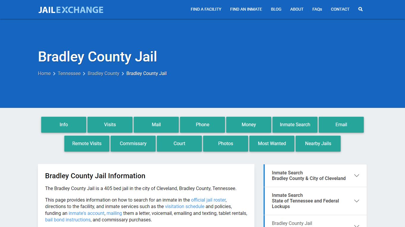 Bradley County Jail, TN Inmate Search, Information