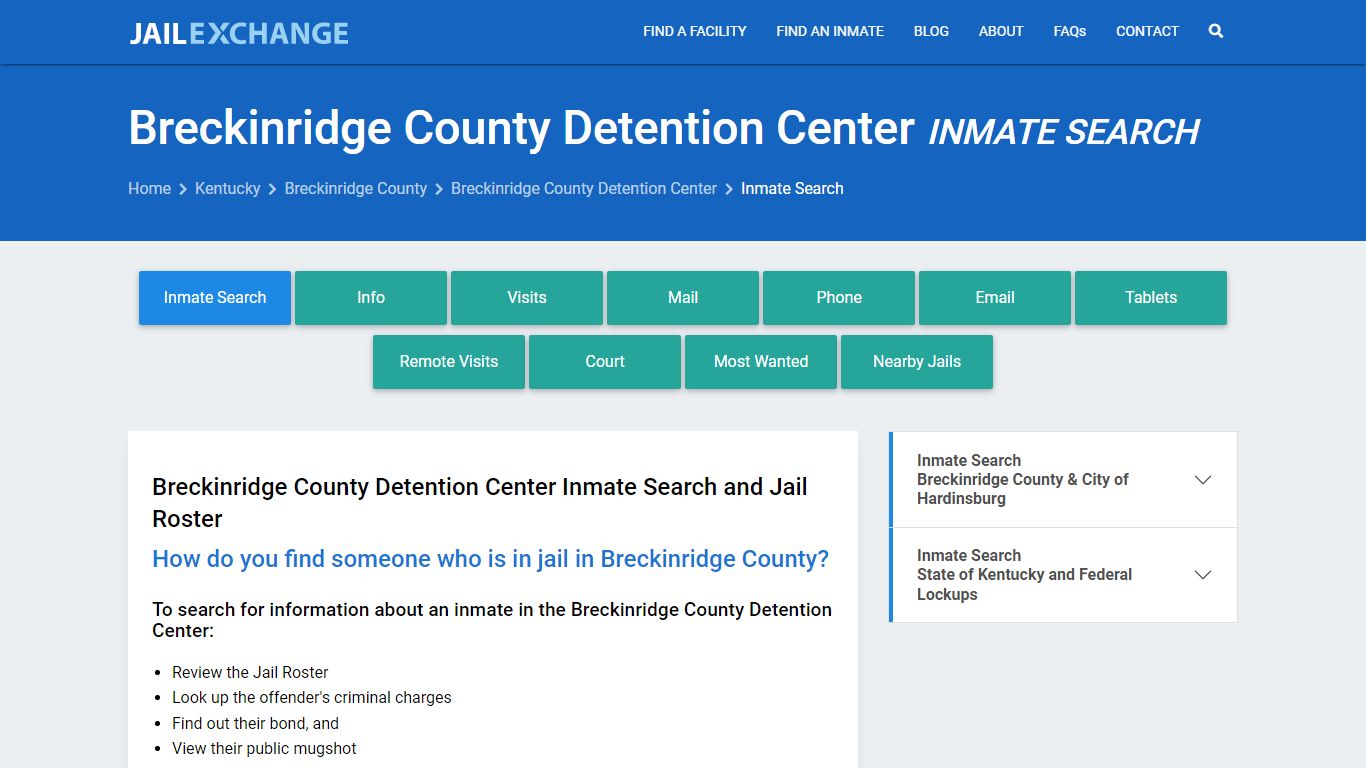 Breckinridge County Detention Center Inmate Search - Jail Exchange