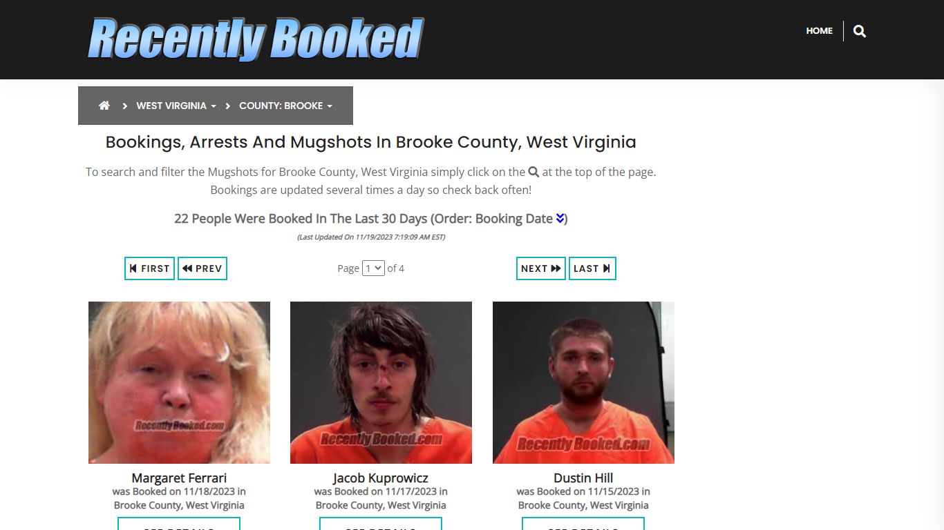 Bookings, Arrests and Mugshots in Brooke County, West Virginia