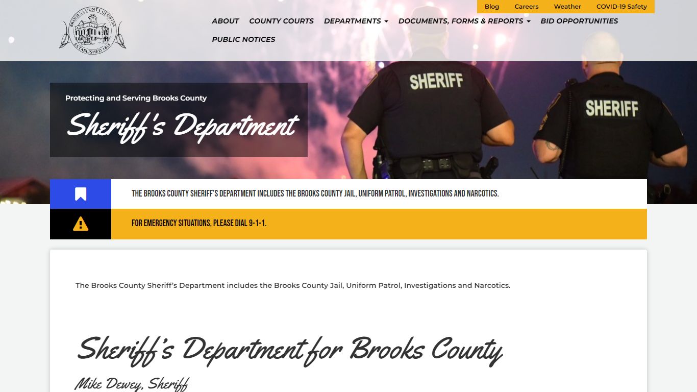 Sheriff's Department | Brooks County Board of Commissioners