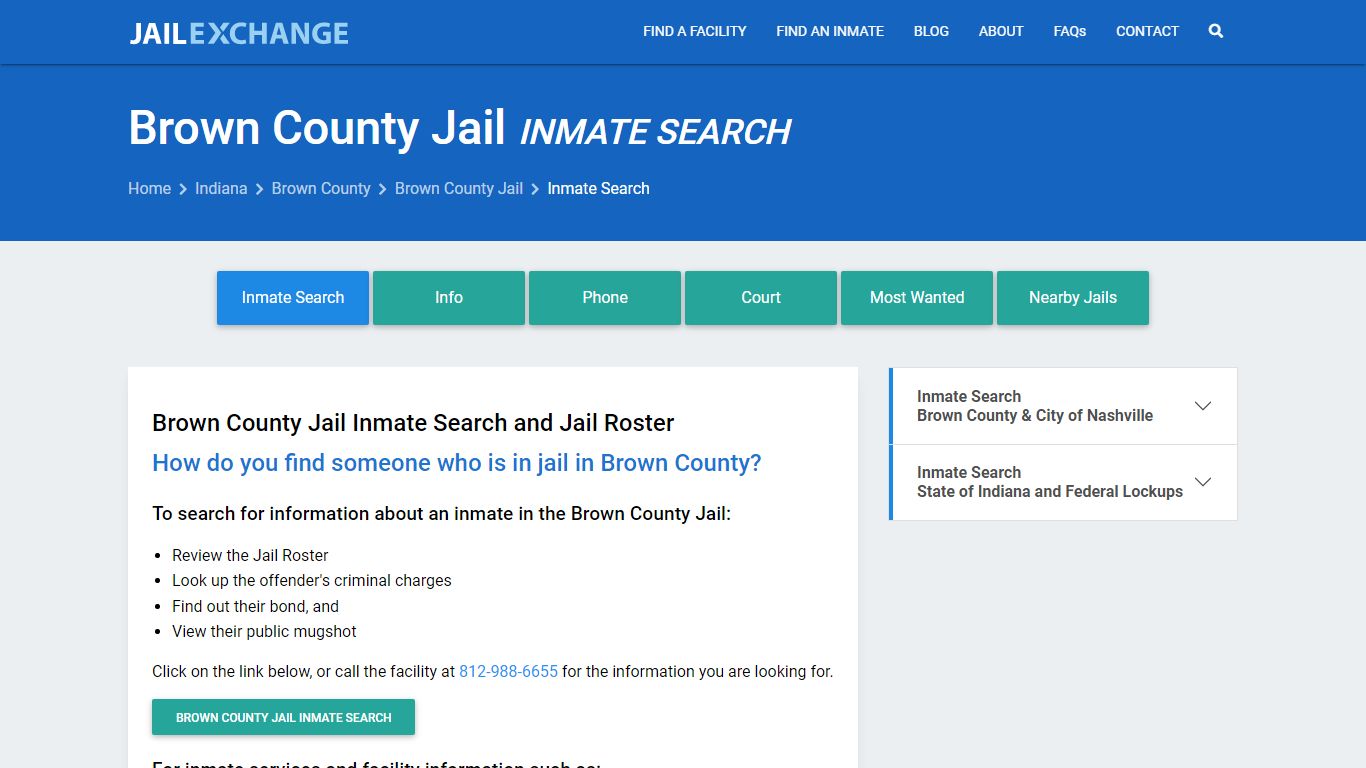 Inmate Search: Roster & Mugshots - Brown County Jail, IN