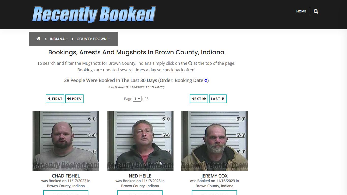 Recent bookings, Arrests, Mugshots in Brown County, Indiana