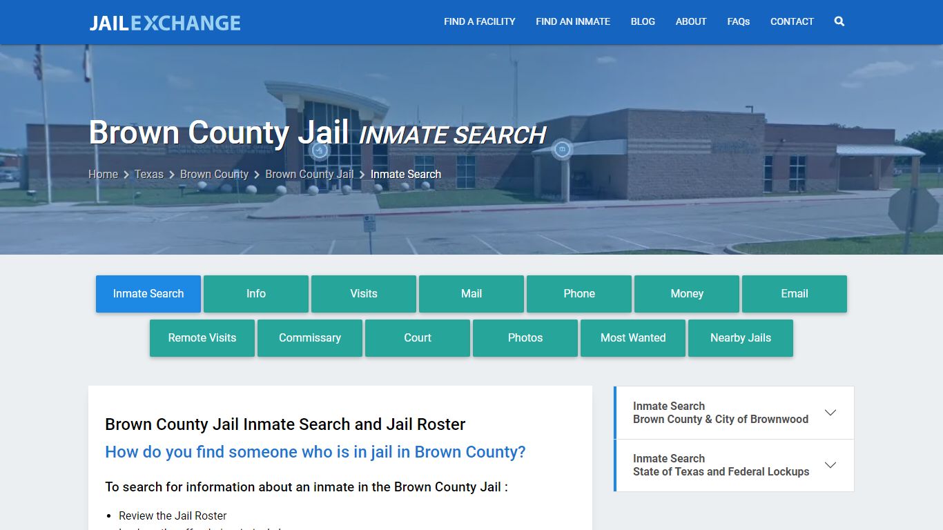 Inmate Search: Roster & Mugshots - Brown County Jail , TX