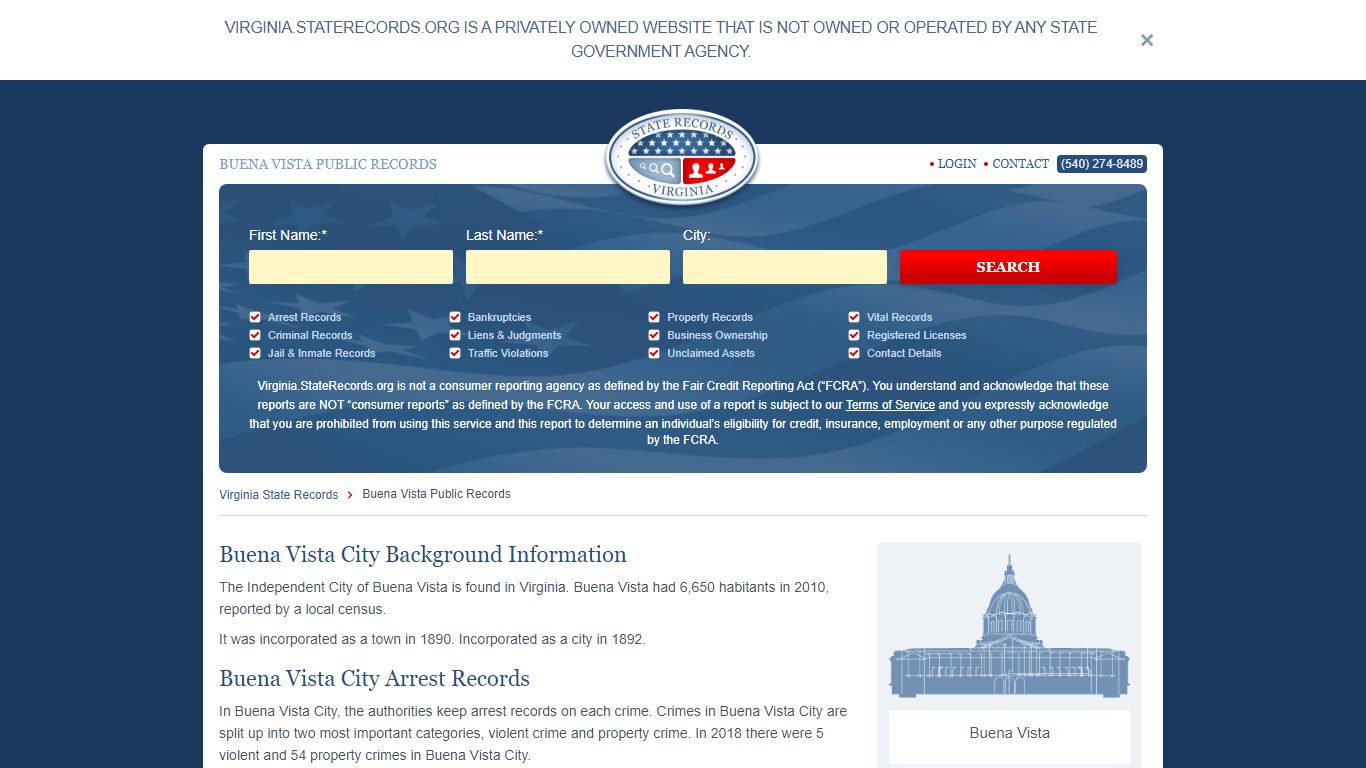 Buena Vista Arrest and Public Records | Virginia.StateRecords.org