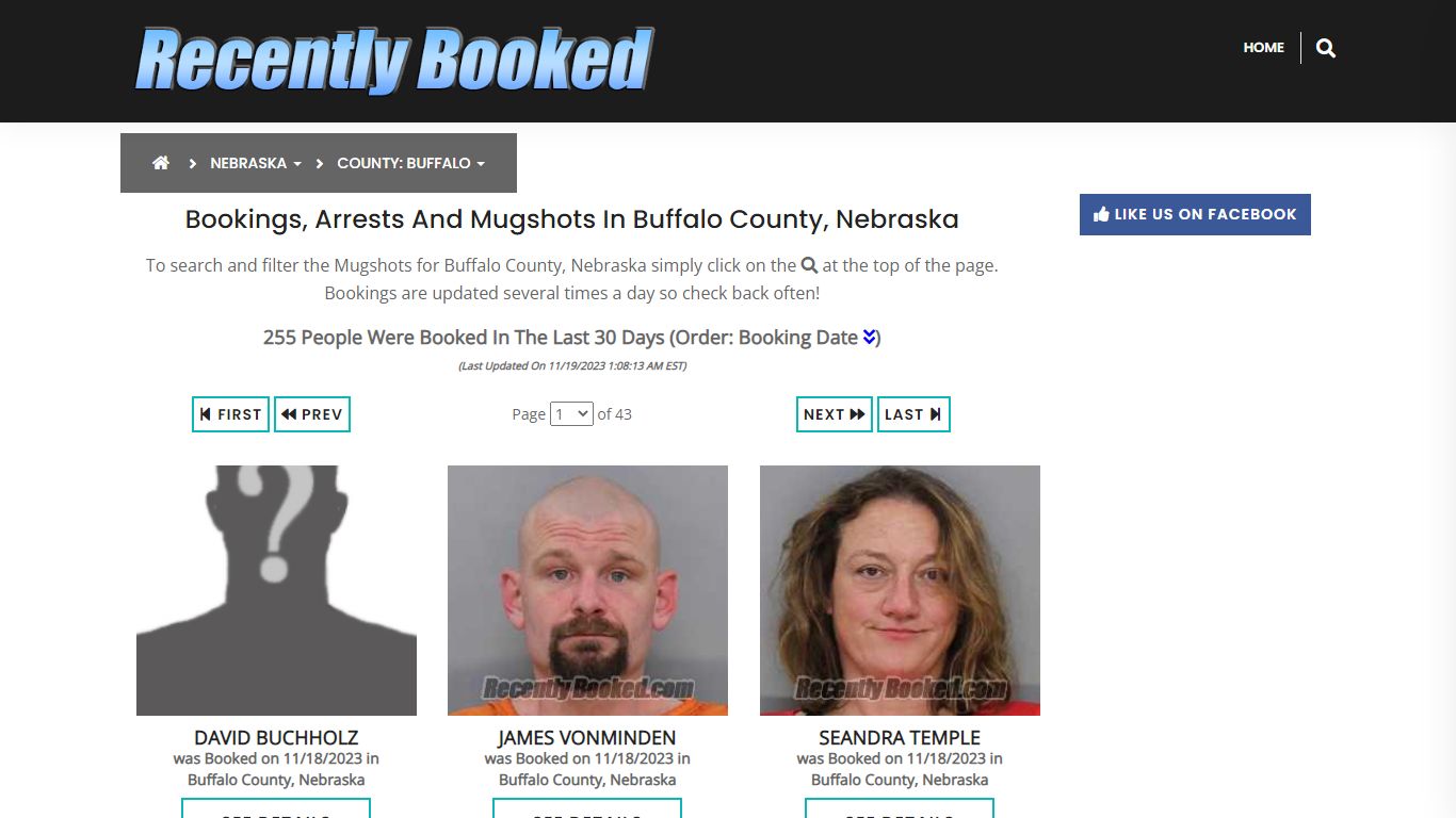 Bookings, Arrests and Mugshots in Buffalo County, Nebraska