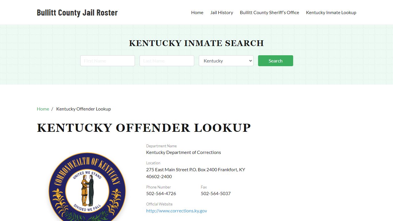 Kentucky Inmate Search, Jail Rosters