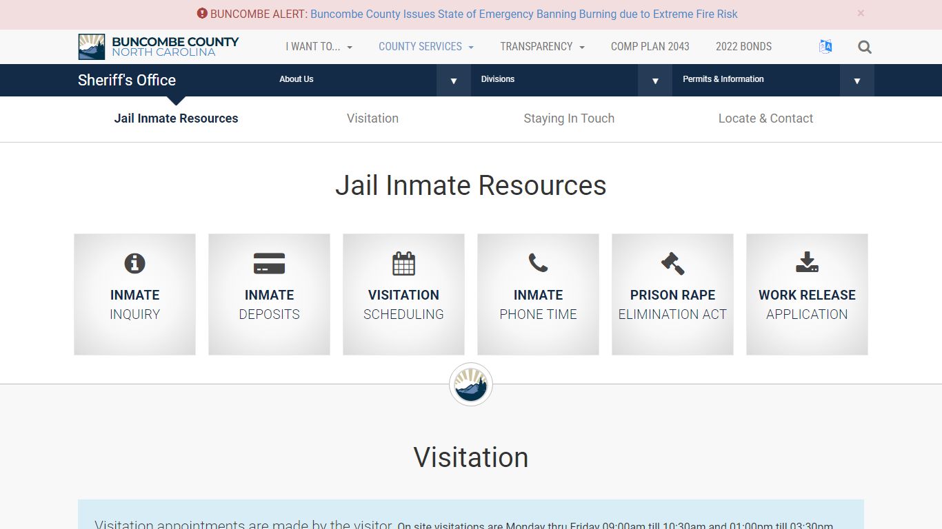 Sheriff's Office - Jail Inmate Resources - Buncombe County