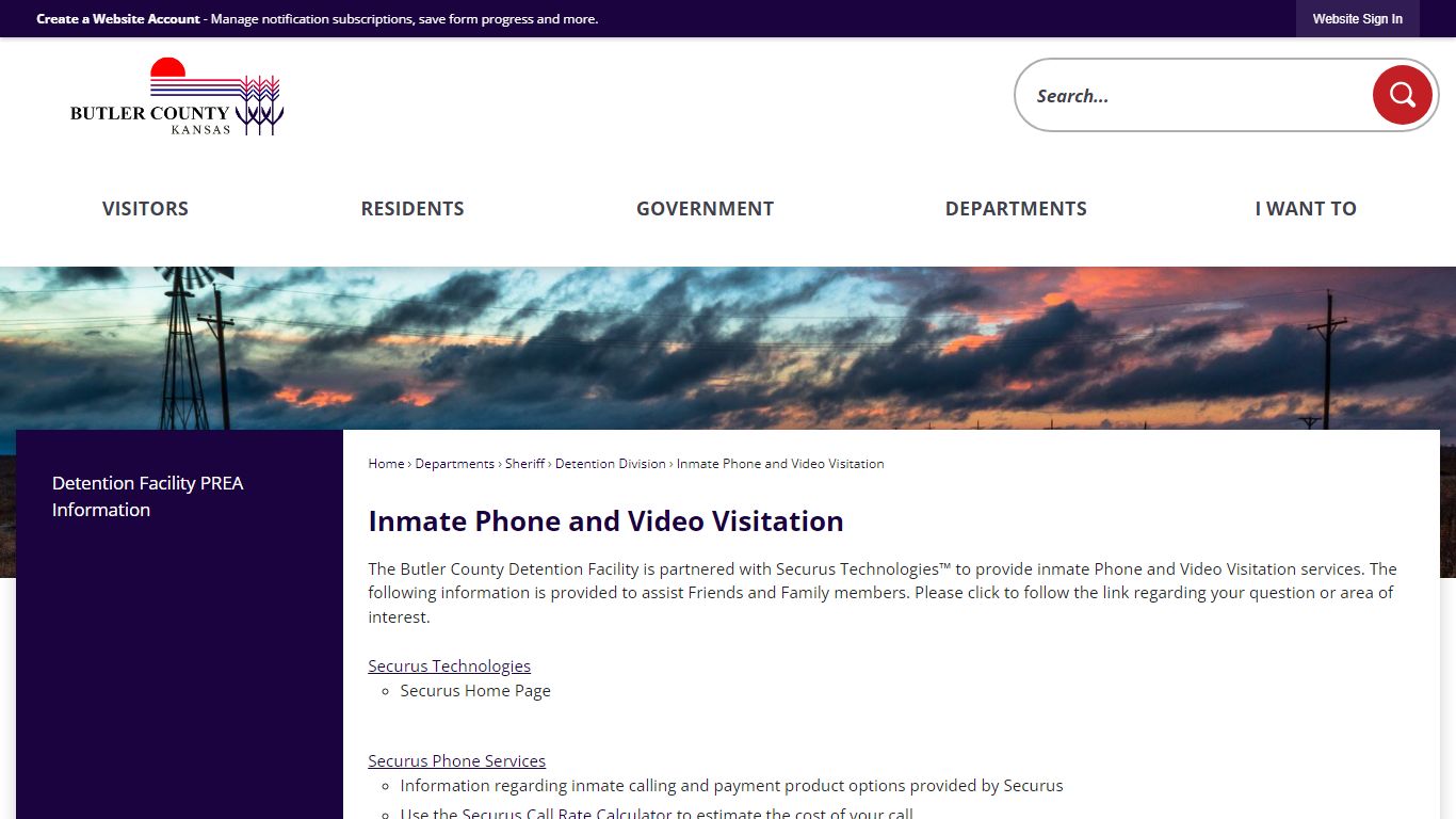 Inmate Phone and Video Visitation - Butler County, KS