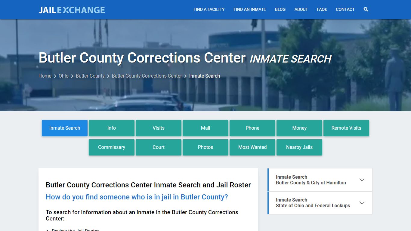 Butler County Corrections Center Inmate Search - Jail Exchange