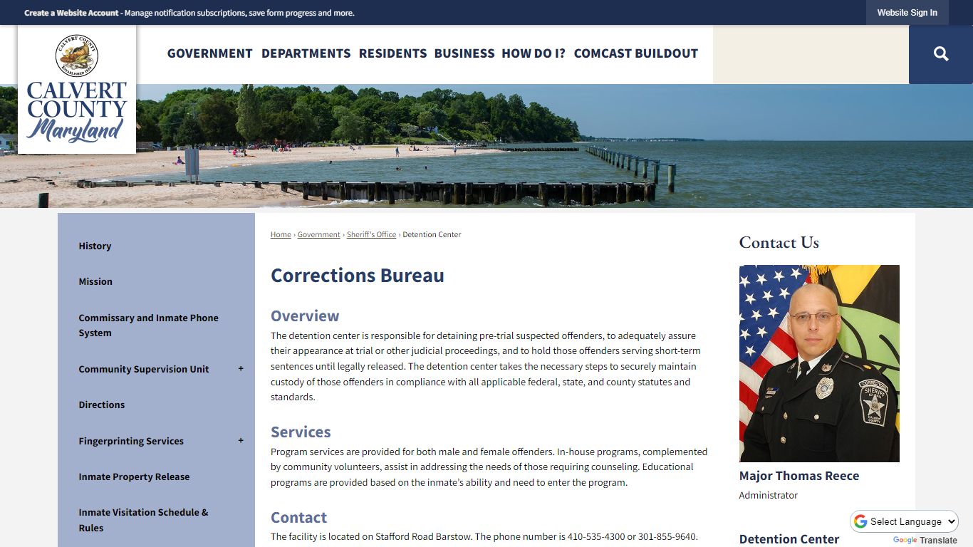 Corrections Bureau | Calvert County, MD - Official Website