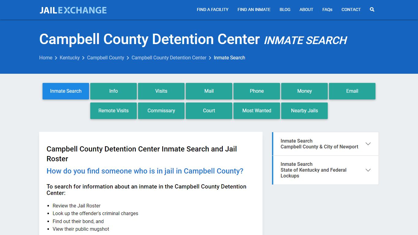 Campbell County Detention Center Inmate Search - Jail Exchange