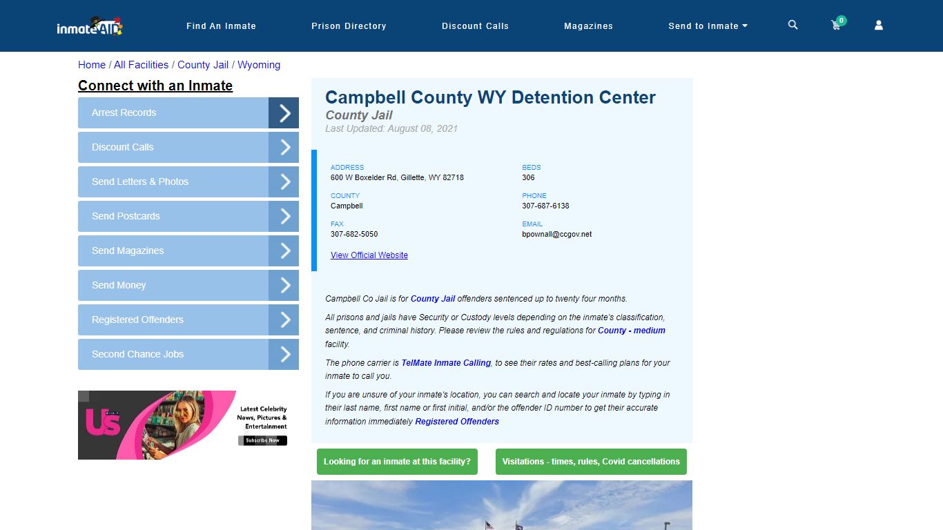 Campbell County WY Detention Center - Inmate Locator - Gillette, WY