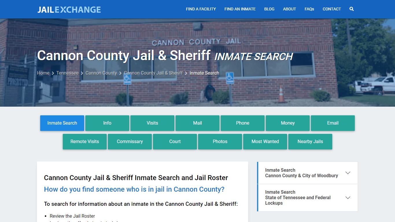 Cannon County Jail & Sheriff Inmate Search - Jail Exchange