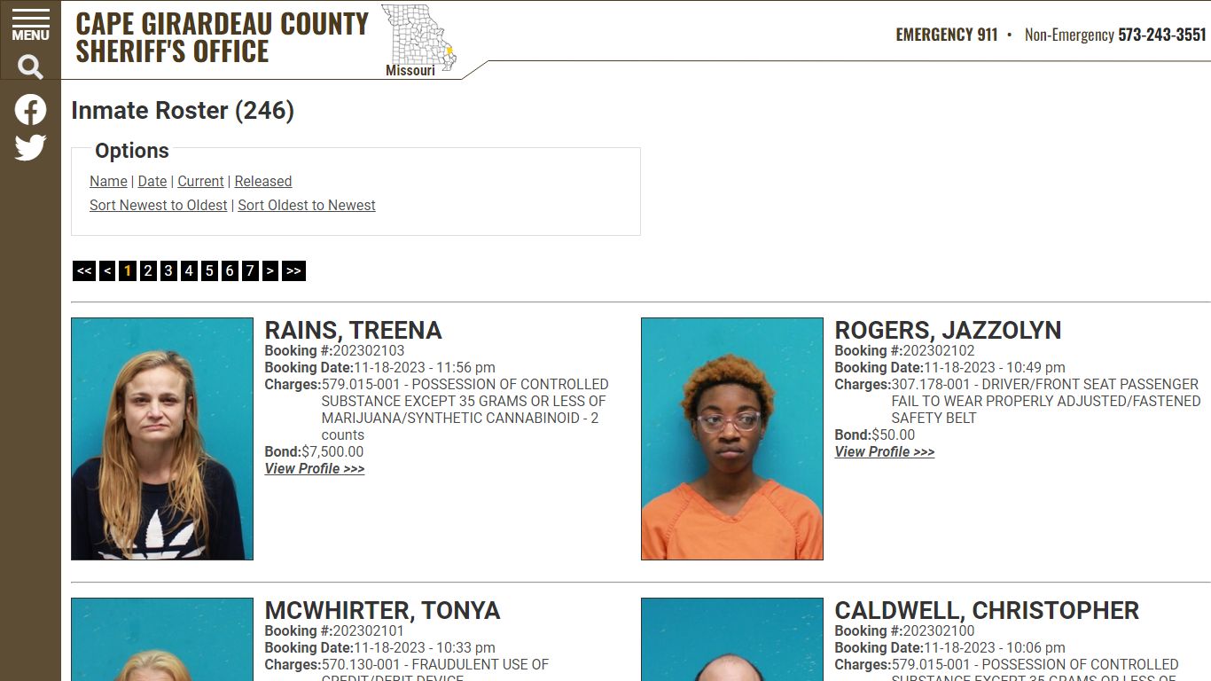 Inmate Roster - Cape Girardeau County MO Sheriff's Office