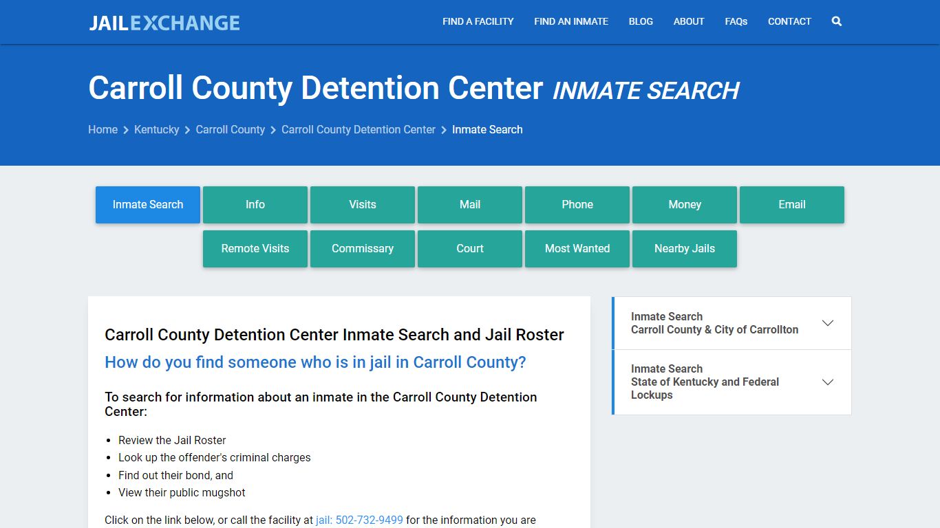 Carroll County Detention Center Inmate Search - Jail Exchange