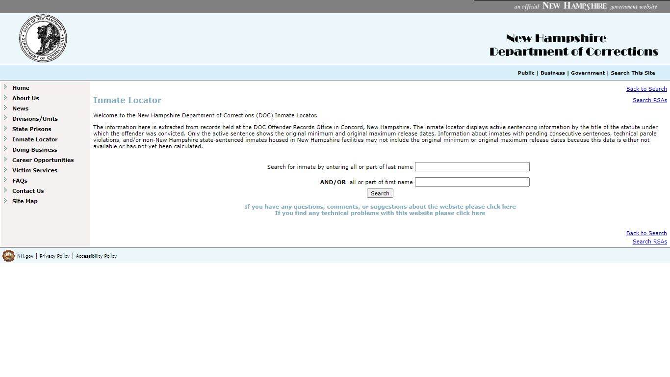 Department of Corrections, New Hampshire Department of Corrections ...