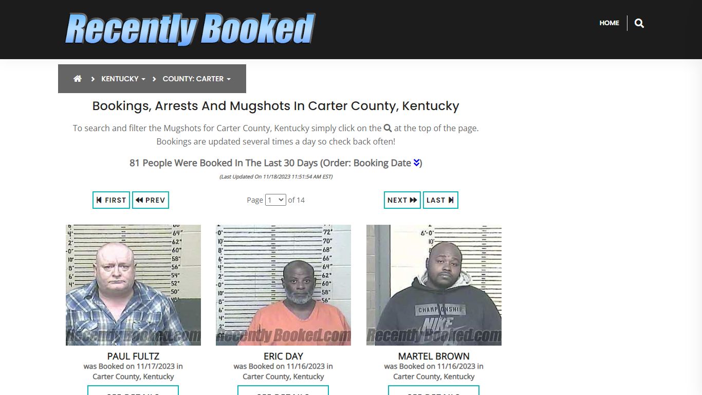 Recent bookings, Arrests, Mugshots in Carter County, Kentucky