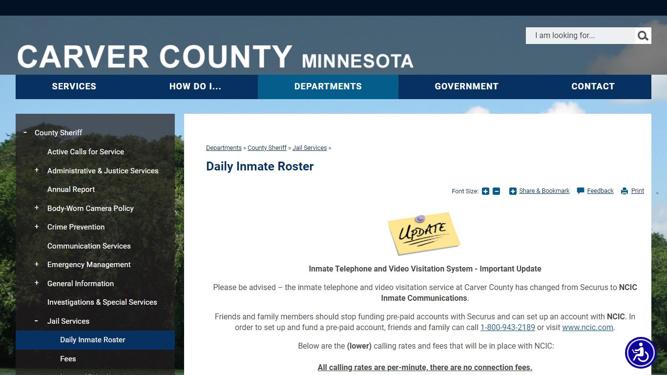 Daily Inmate Roster | Carver County, MN