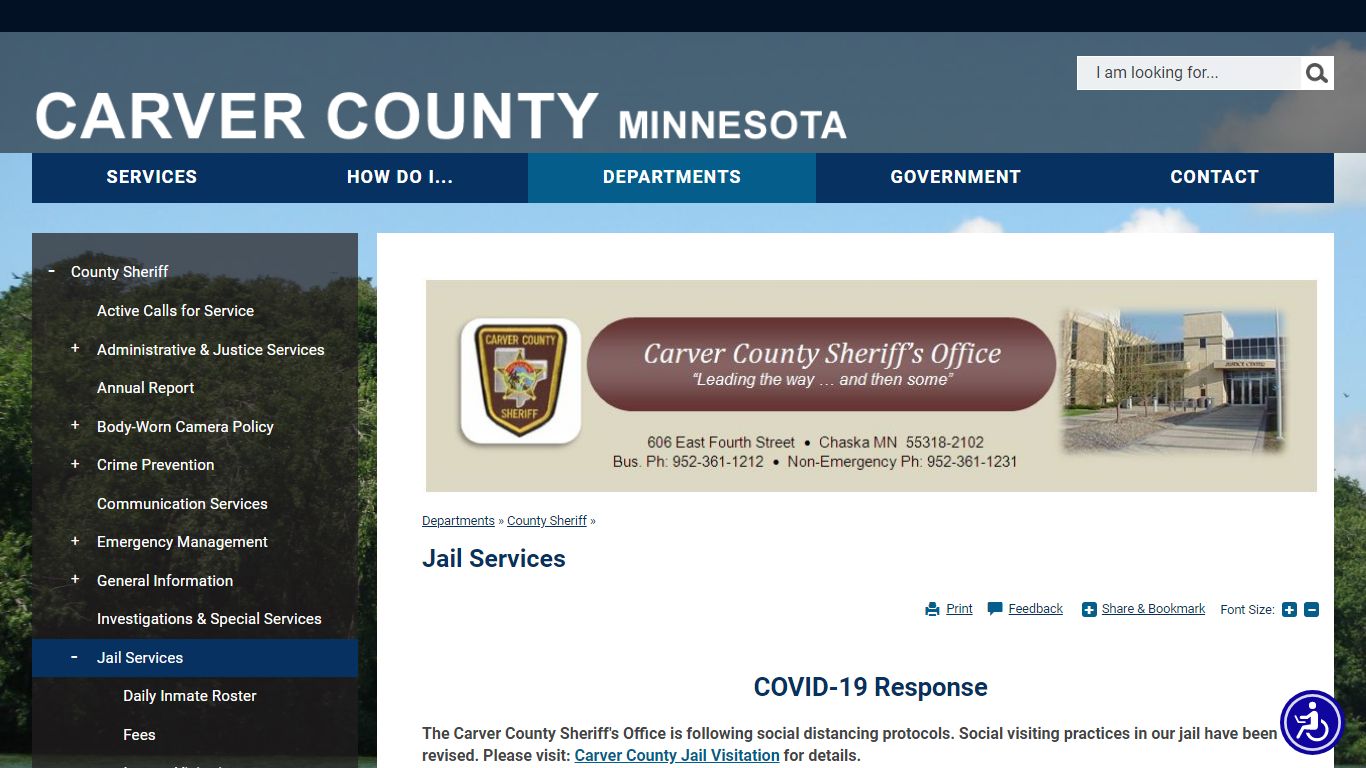 Jail Services | Carver County, MN