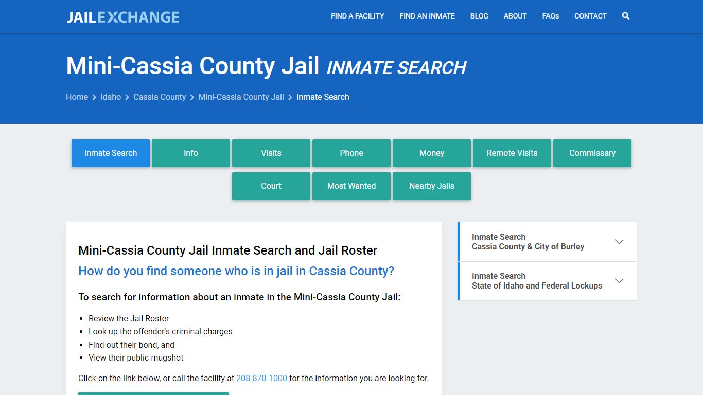 Inmate Search: Roster & Mugshots - Mini-Cassia County Jail, ID