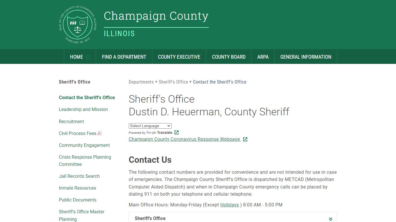 Sheriff's Office | Champaign County Illinois