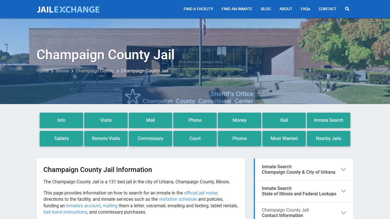 Champaign County Jail, IL Inmate Search, Information