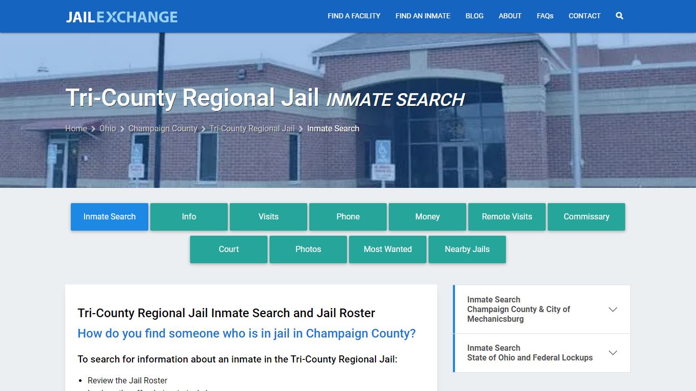 Tri-County Regional Jail Inmate Search - Jail Exchange