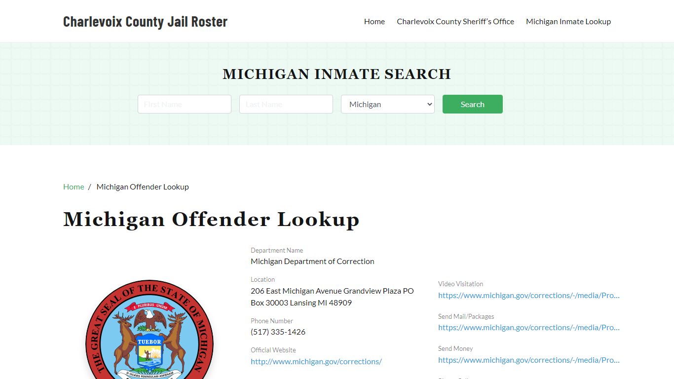 Michigan Inmate Search, Jail Rosters