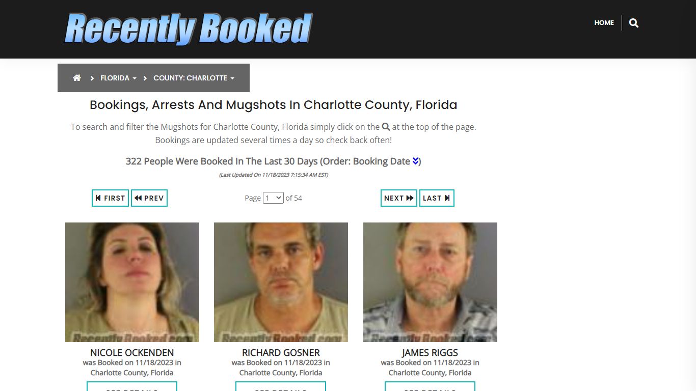 Recent bookings, Arrests, Mugshots in Charlotte County, Florida