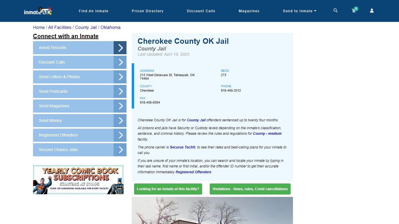 Cherokee County OK Jail - Inmate Locator - Tahlequah, OK