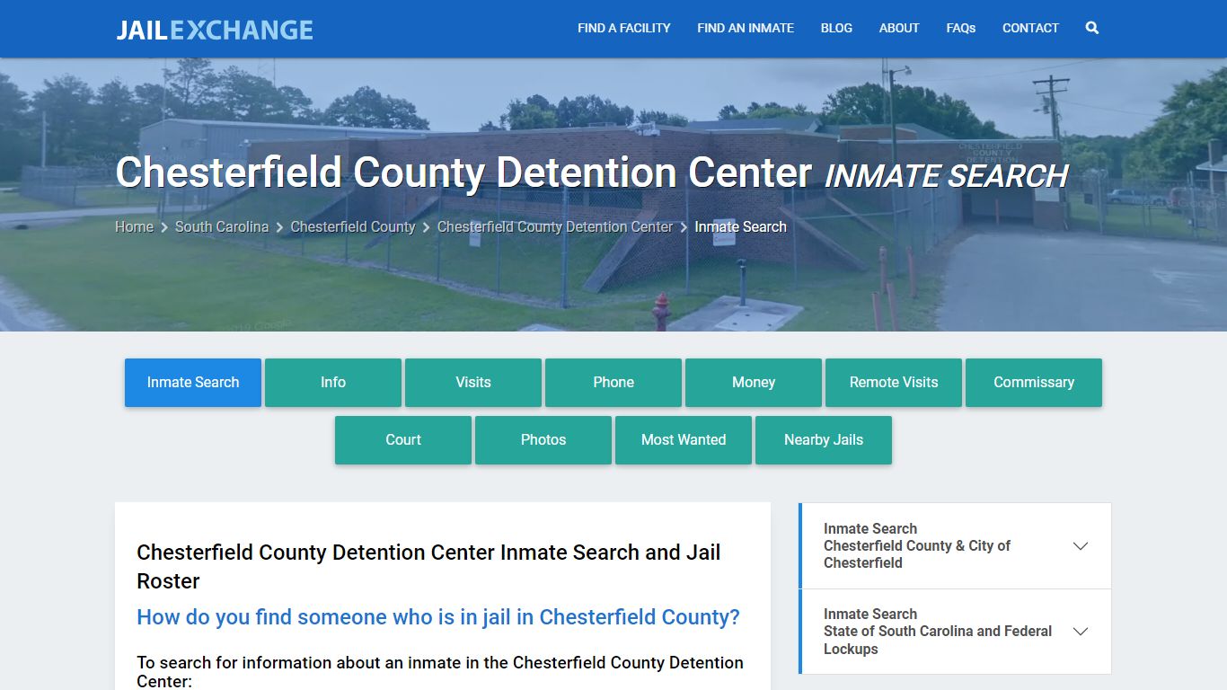 Chesterfield County Detention Center Inmate Search - Jail Exchange