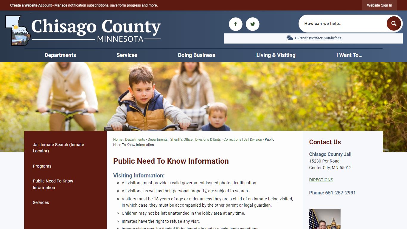 Public Need To Know Information - Chisago County, Minnesota