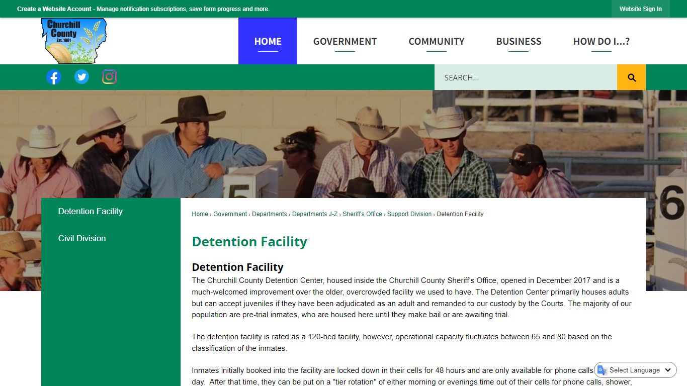 Detention Facility | Churchill County, NV - Official Website