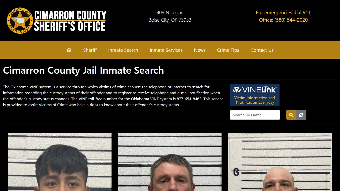 Inmate Search - Cimarron County Sheriff's Office