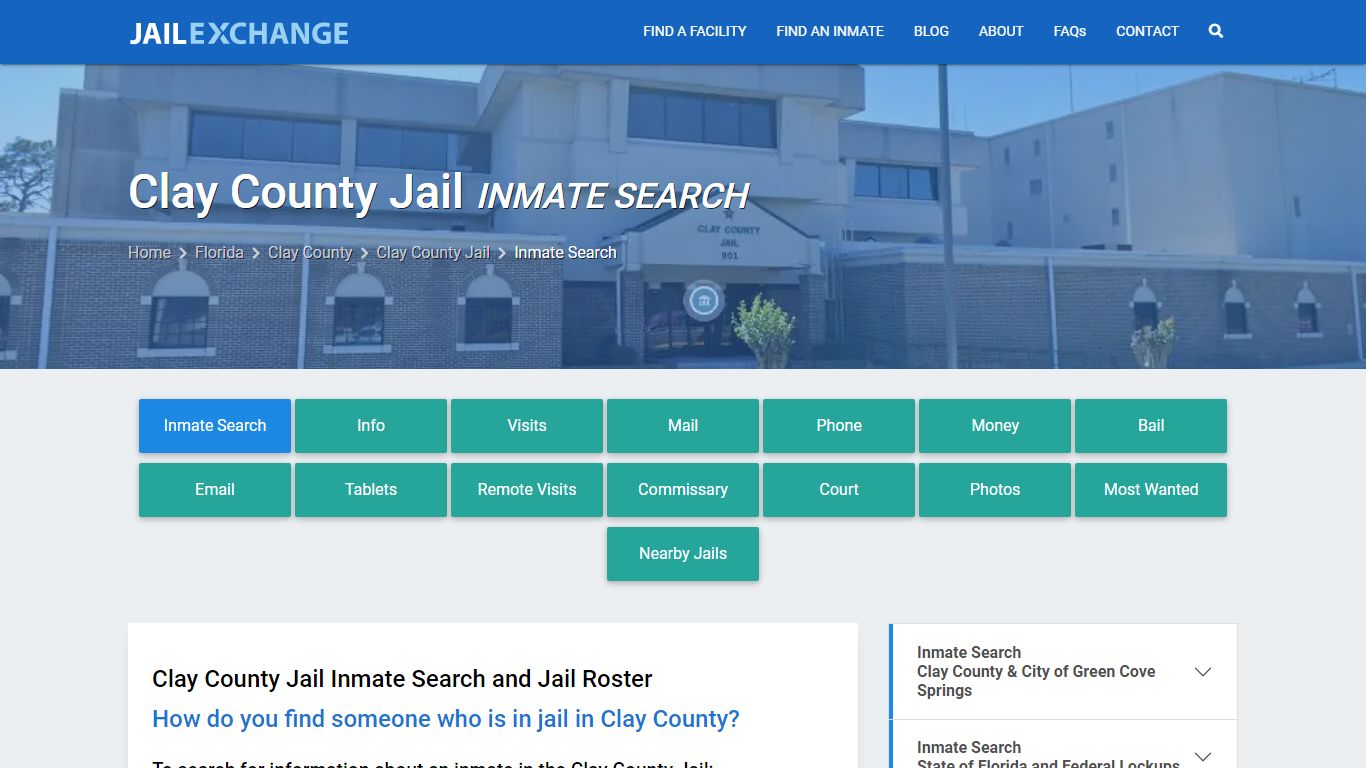 Inmate Search: Roster & Mugshots - Clay County Jail, FL