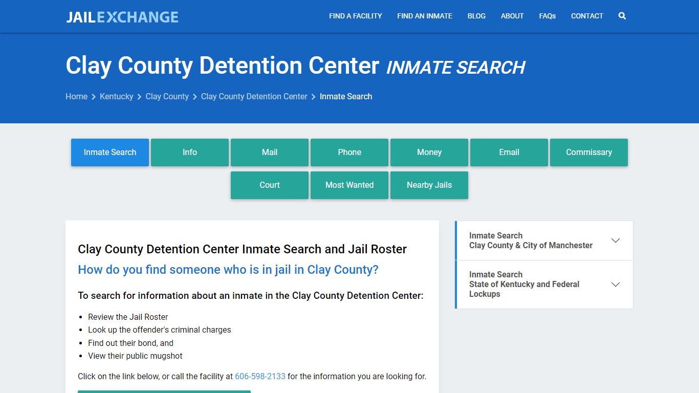 Clay County Detention Center Inmate Search - Jail Exchange