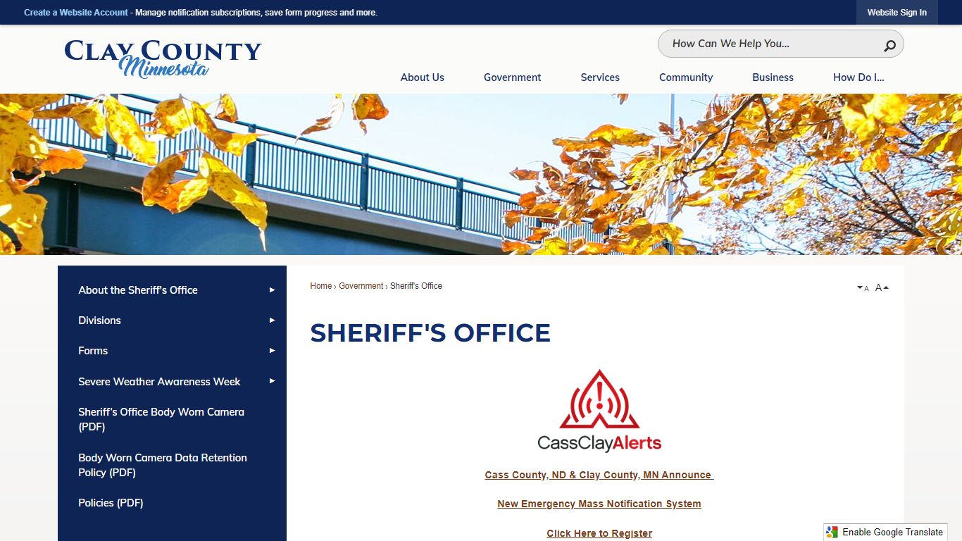 Sheriff's Office | Clay County, MN - Official Website