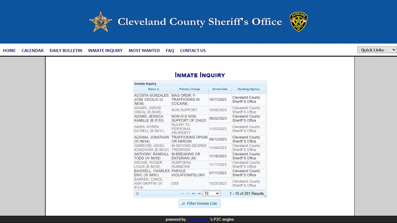 Cleveland County Sheriff Office P2C