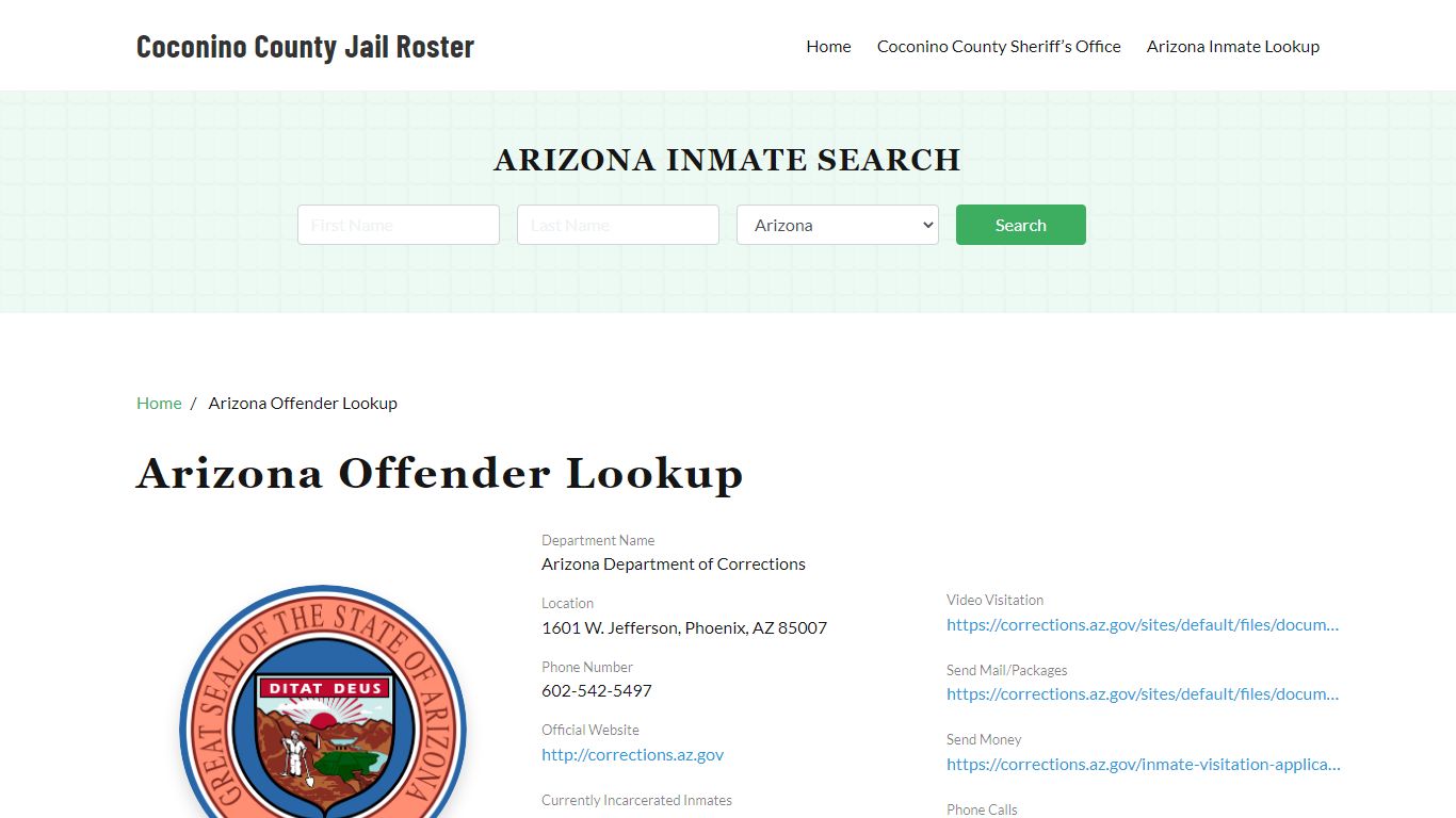 Arizona Inmate Search, Jail Rosters