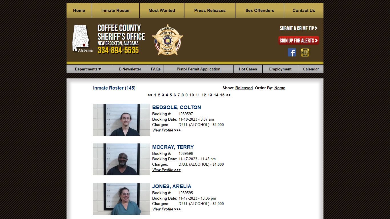 Inmate Roster - Current Inmates Booking Date Descending - Coffee County ...