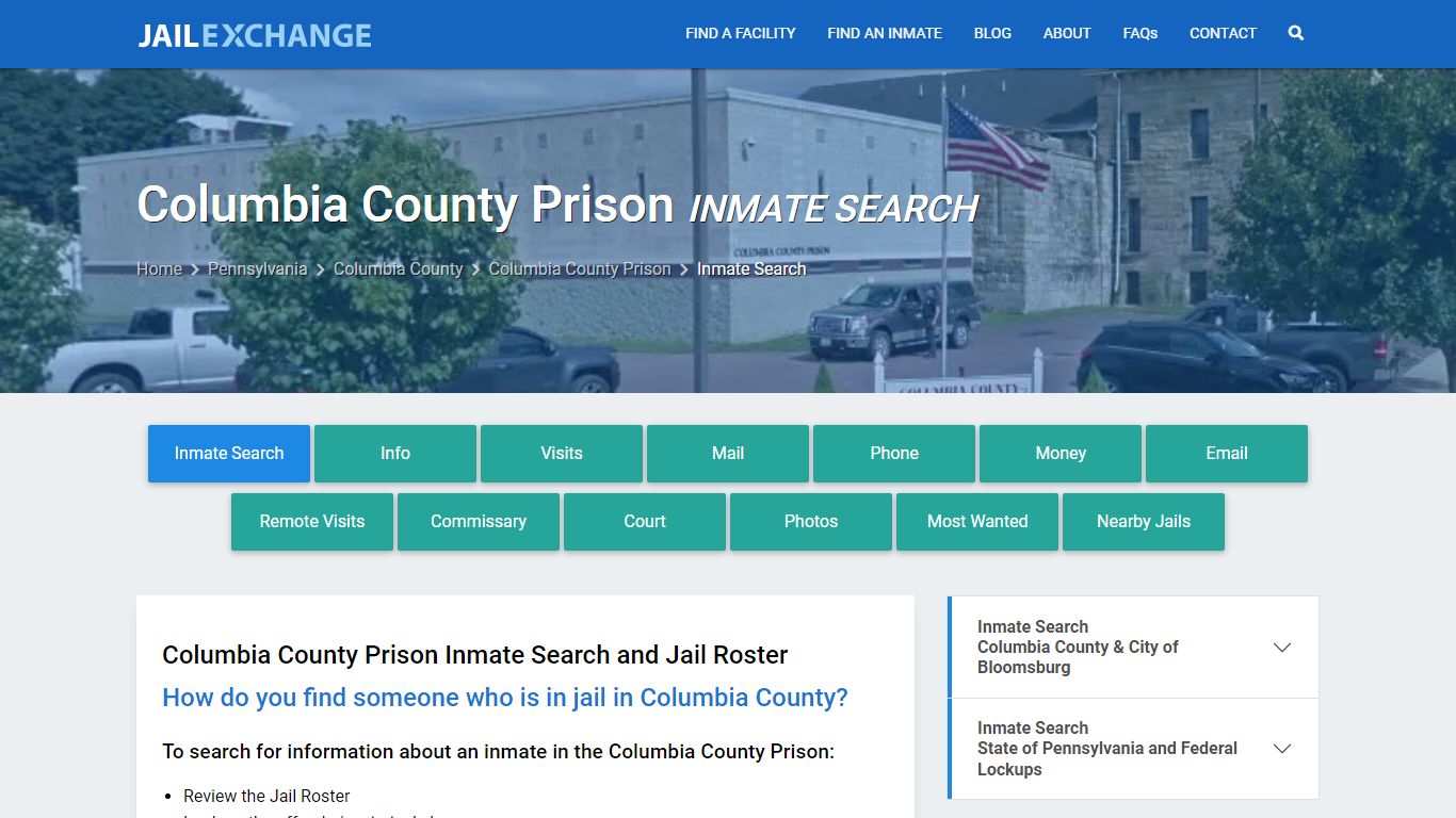 Columbia County Prison Inmate Search - Jail Exchange