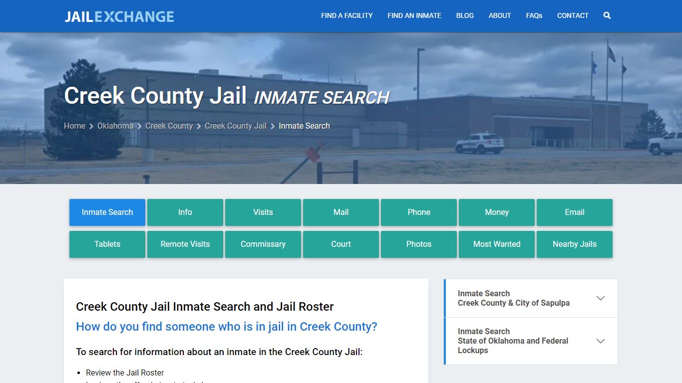 Inmate Search: Roster & Mugshots - Creek County Jail, OK