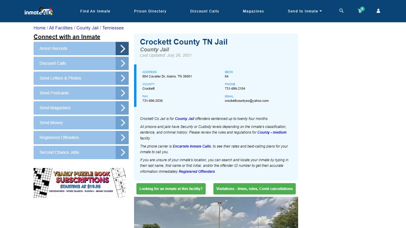 Crockett County TN Jail - Inmate Locator - Alamo, TN