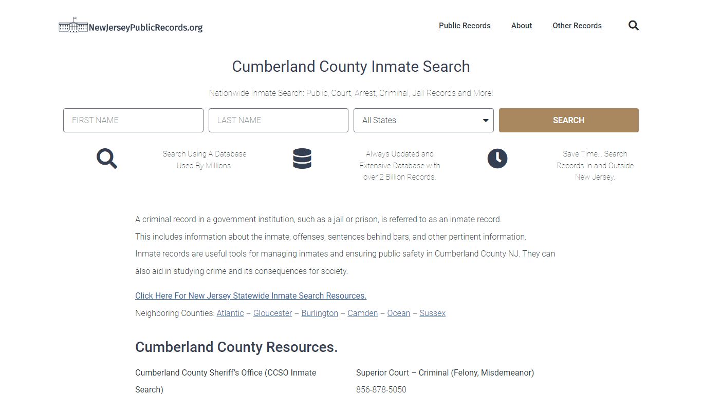 Cumberland County Inmate Search - CCSO Current & Past Jail Records